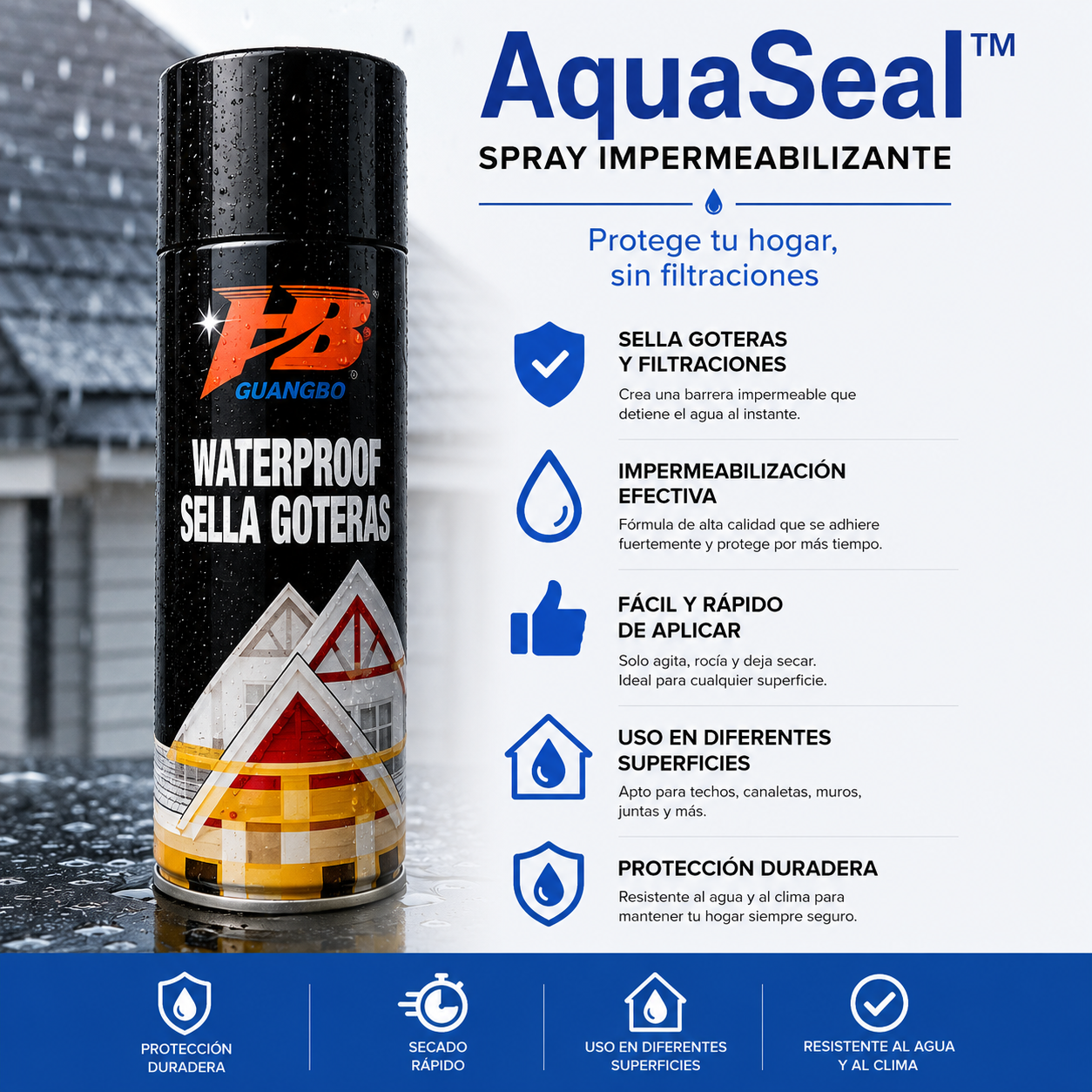 AquaSeal™ | Sella, protege y olvídate de las goteras.